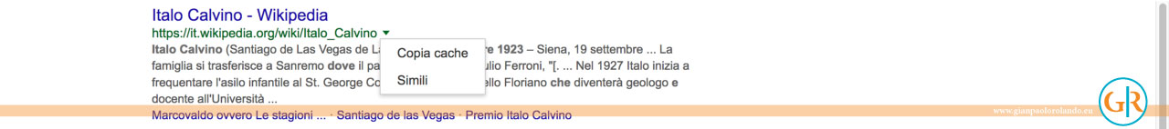 Italo Calvino SERP Risultati
